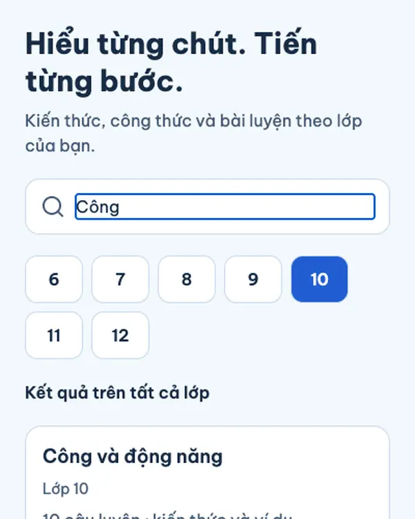 PHYRA: học vật lý từng bước, theo lớp